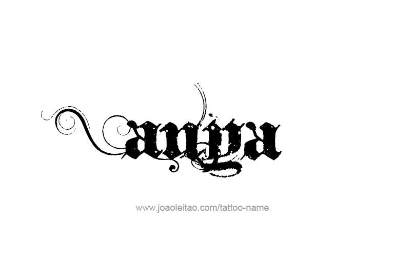 Tattoo Design  Name Anya   