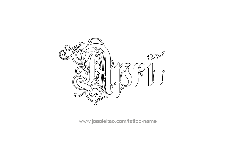 April Name Tattoo Designs