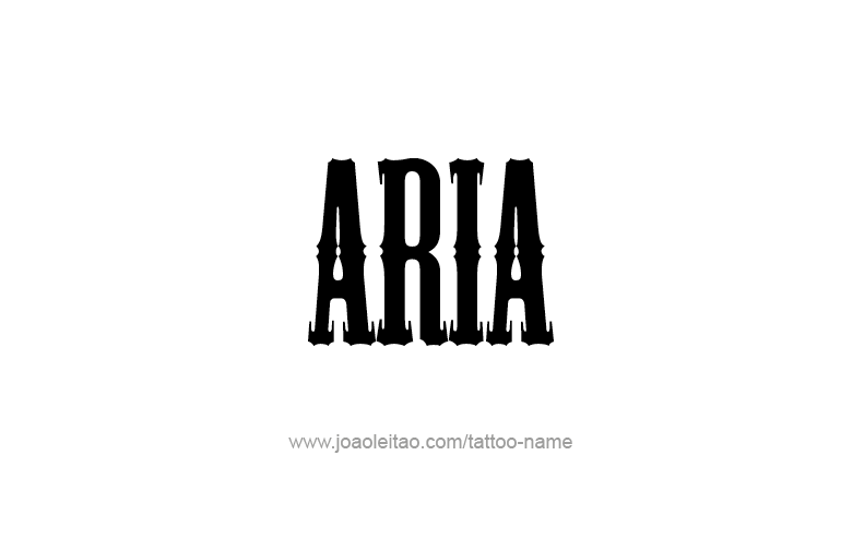 Tattoo Design  Name Aria   