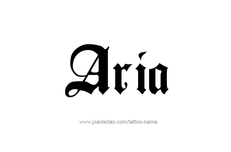 Tattoo Design  Name Aria   