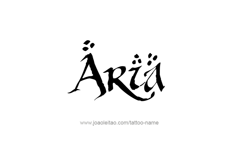 Aria Name Tattoo Designs