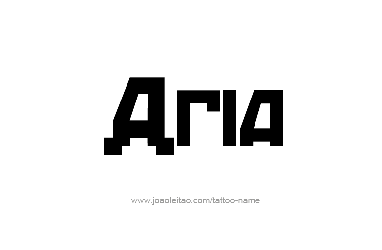 Tattoo Design  Name Aria   