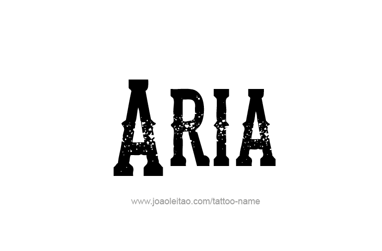 Tattoo Design  Name Aria   