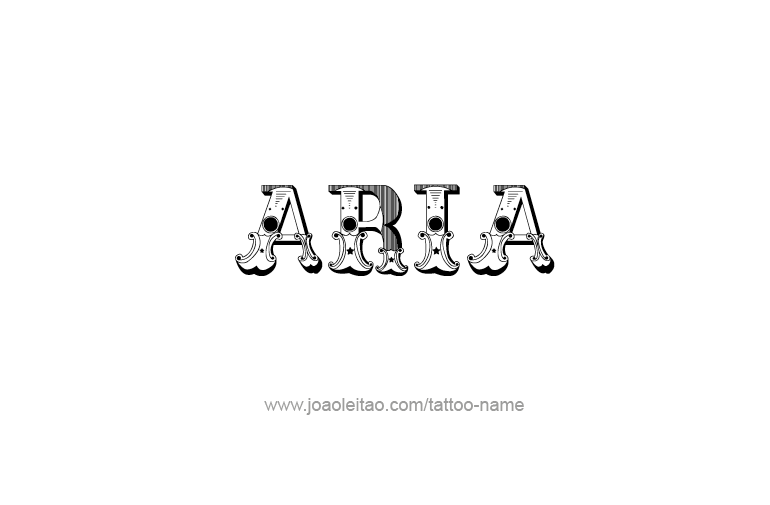 Tattoo Design  Name Aria   