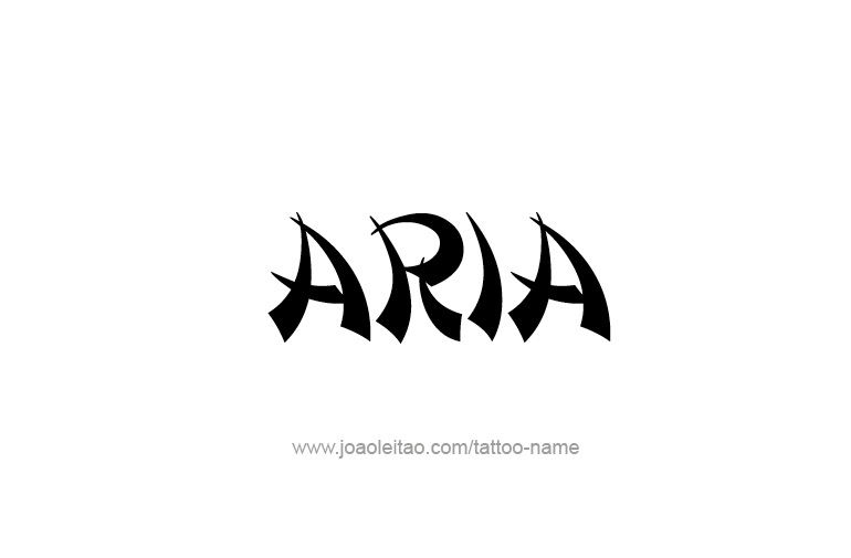 Aria Name Tattoo Designs