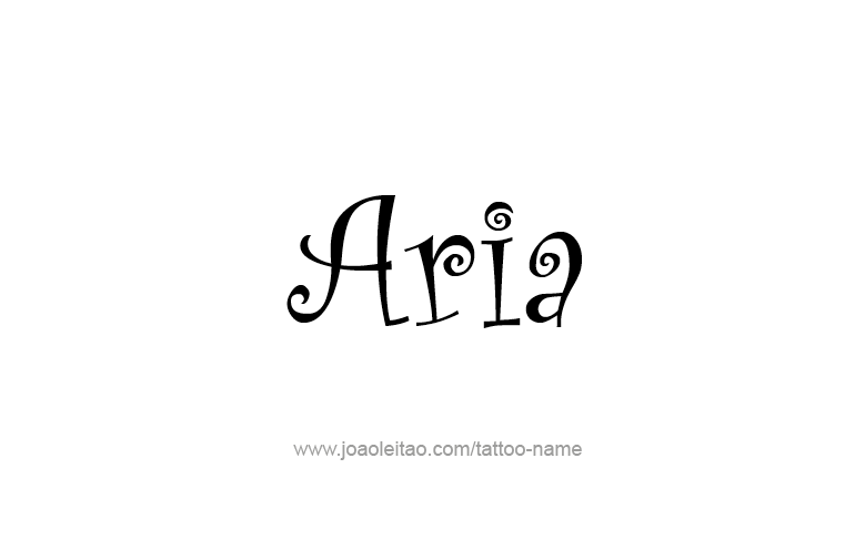 Tattoo Design  Name Aria   