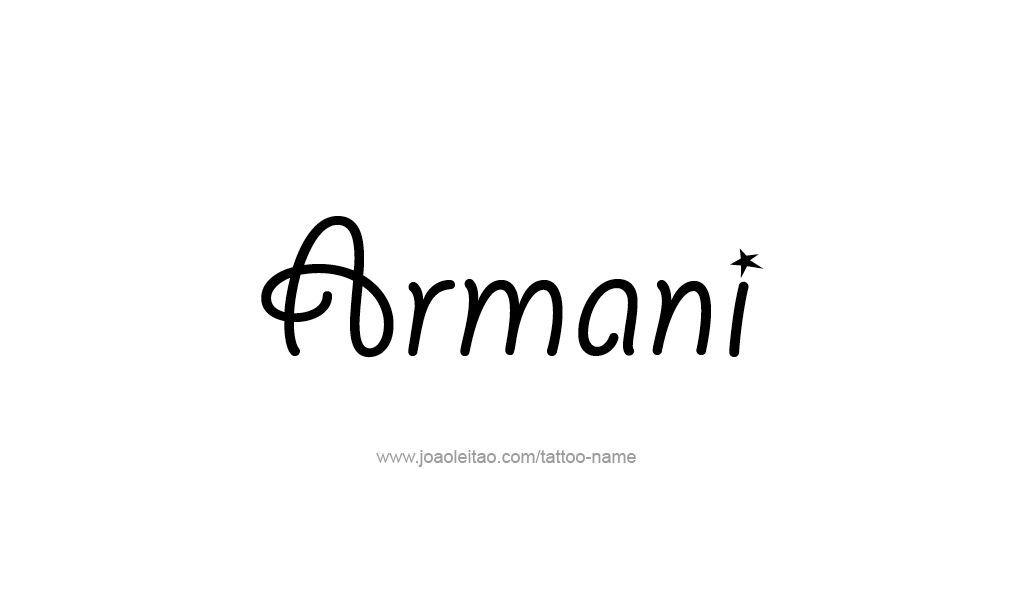 Tattoo Design  Name Armani  