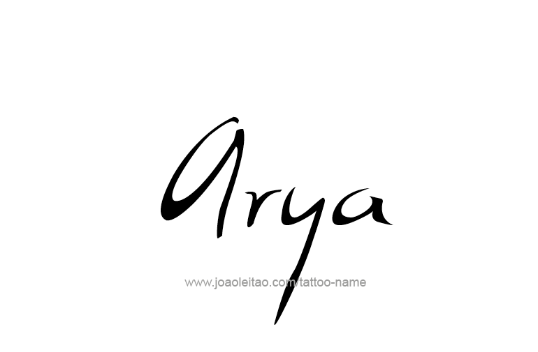 Tattoo Design  Name Arya  