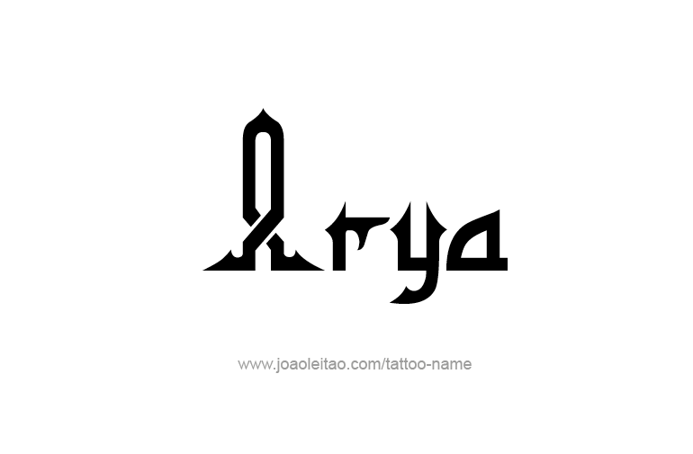 Tattoo Design  Name Arya  