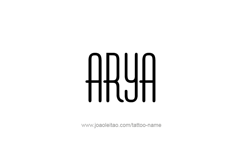 Tattoo Design  Name Arya  