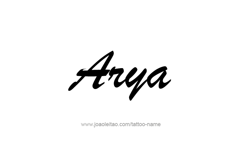 Tattoo Design  Name Arya  