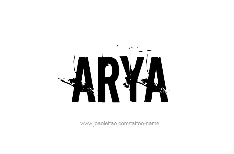 Tattoo Design  Name Arya  