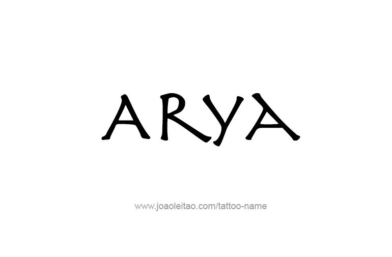 Tattoo Design  Name Arya  