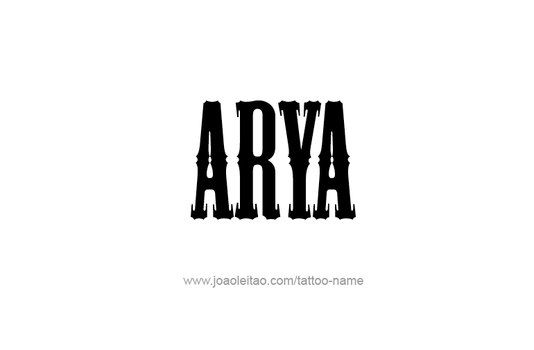 Tattoo Design  Name Arya  