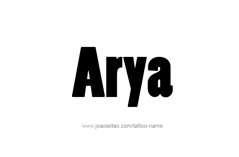 Tattoo Design  Name Arya  