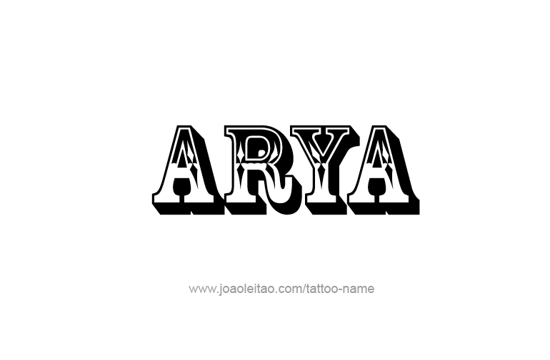 Tattoo Design  Name Arya  