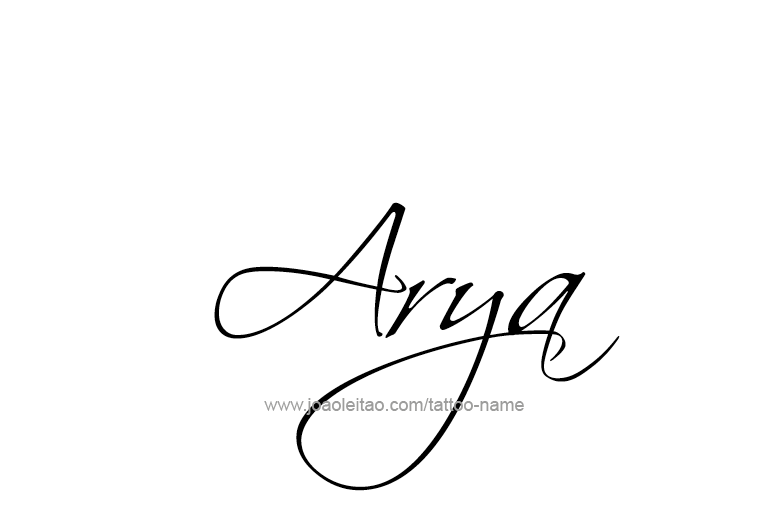 Tattoo Design  Name Arya  