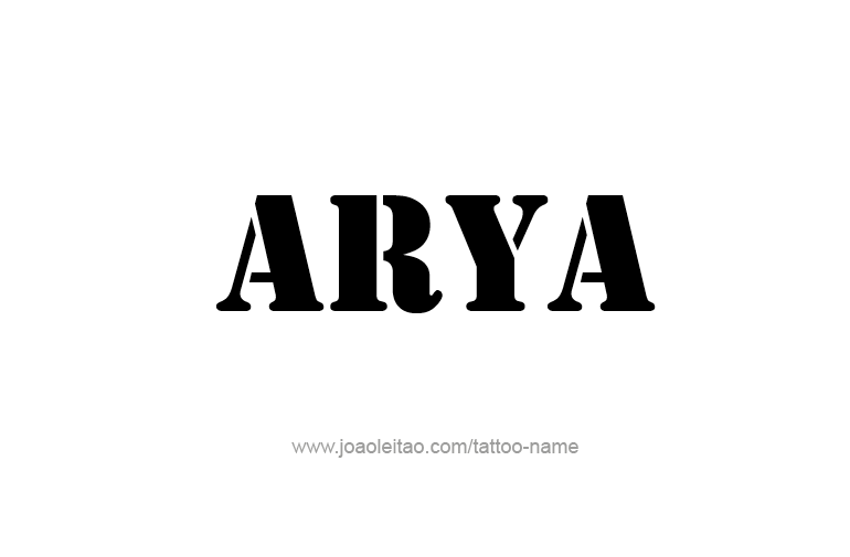 Tattoo Design  Name Arya  