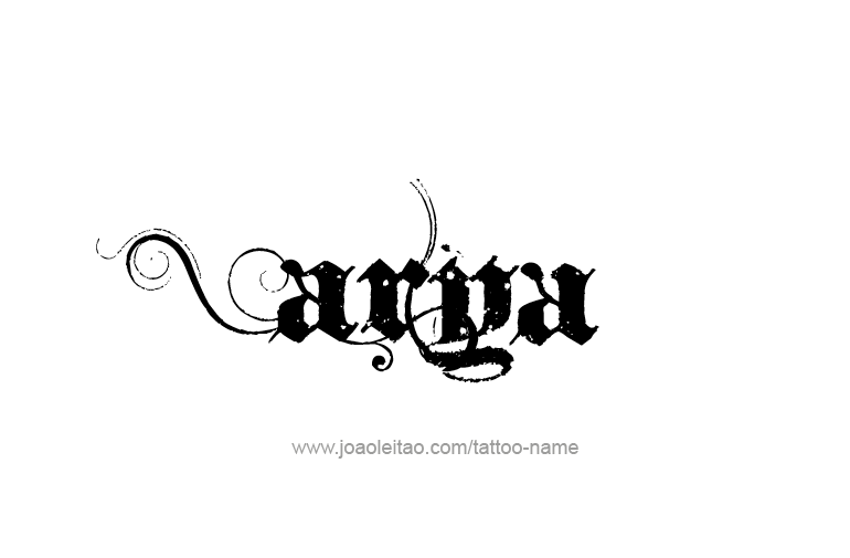 Tattoo Design  Name Arya  