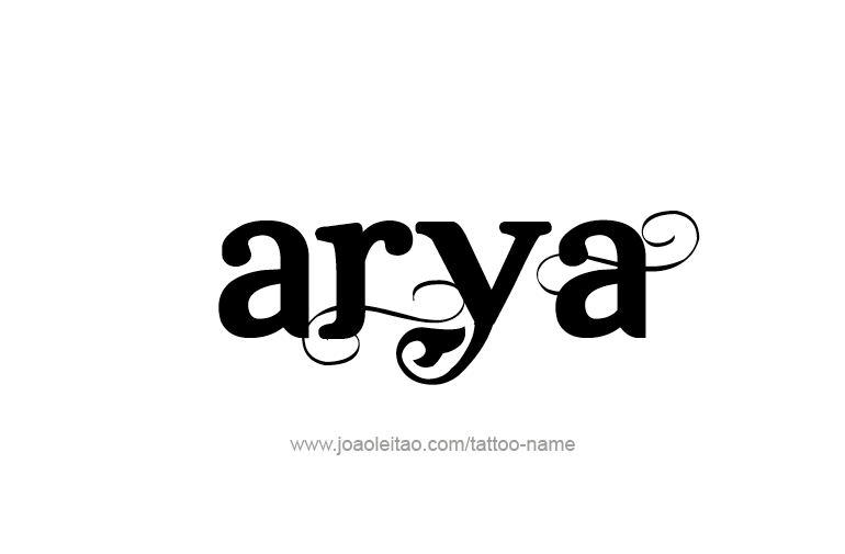 Tattoo Design  Name Arya  