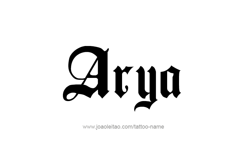 Tattoo Design  Name Arya  