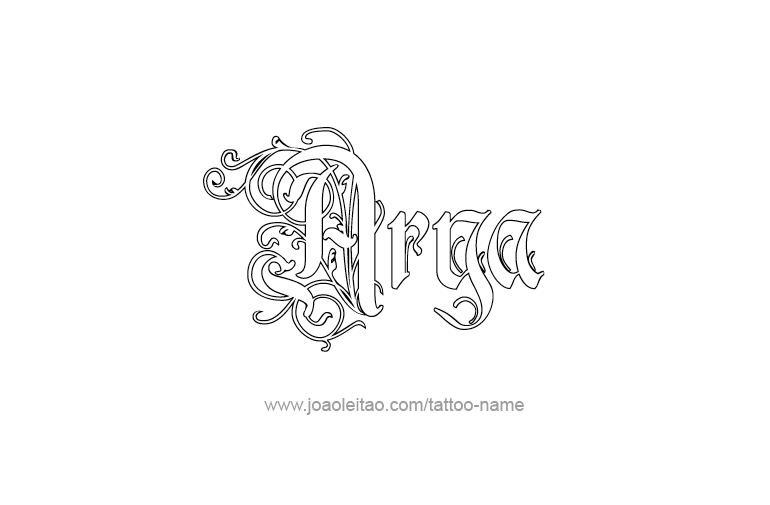Arya Name Tattoo Designs