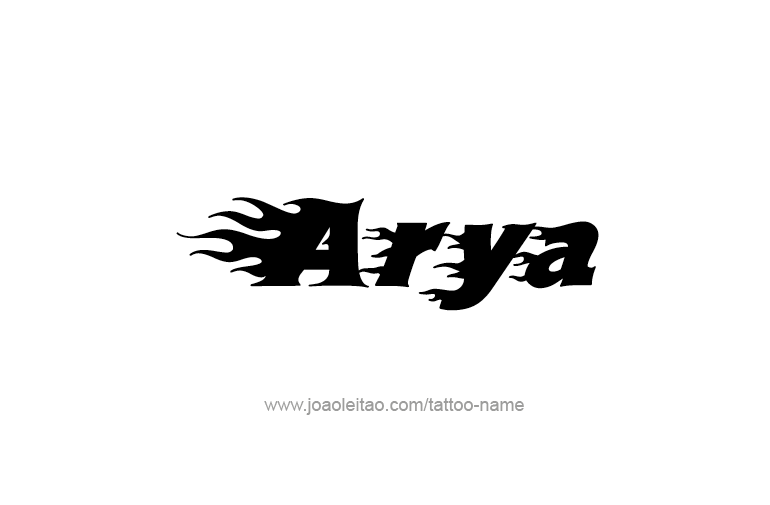 Tattoo Design  Name Arya  