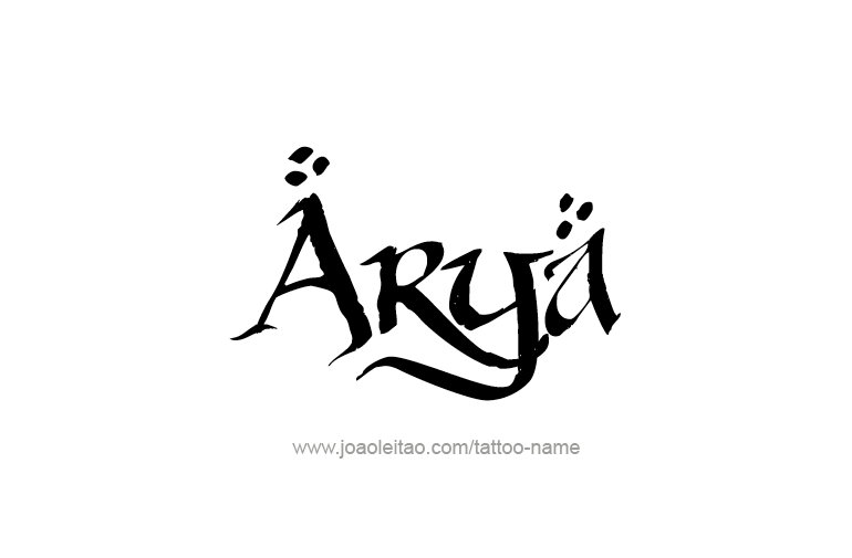 Tattoo Design  Name Arya  