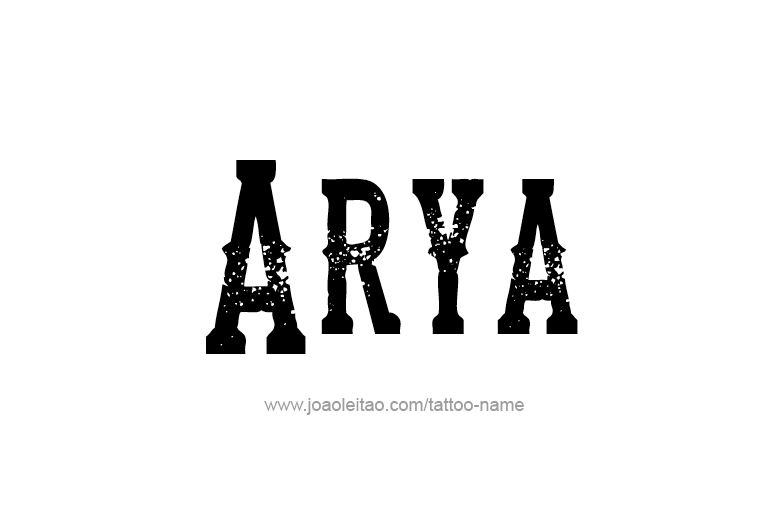Tattoo Design  Name Arya  
