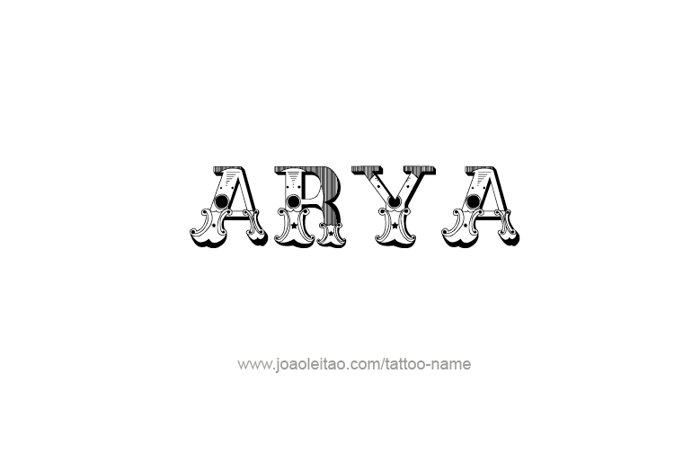 Tattoo Design  Name Arya  