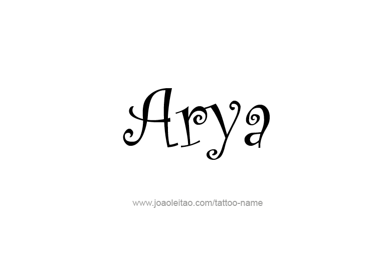 Tattoo Design  Name Arya  