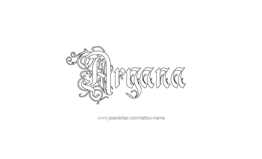 Tattoo Design  Name Aryana   