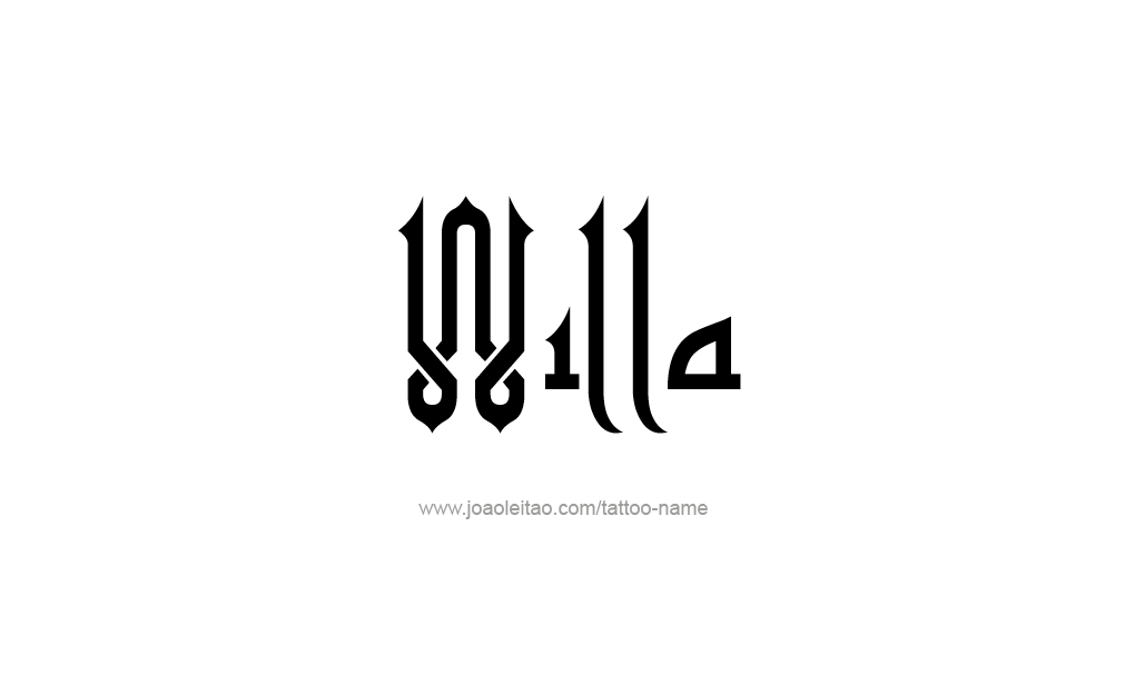 Tattoo Design  Name Willa  