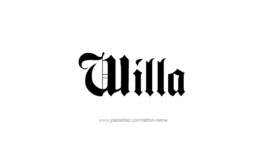 Tattoo Design  Name Willa  