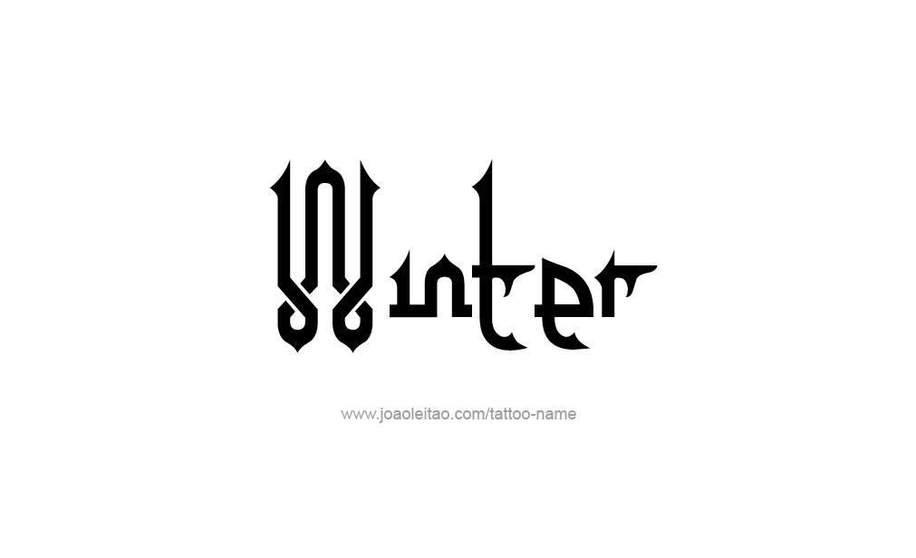 Winter Name Tattoo Designs