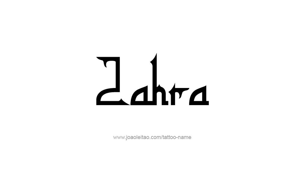 Tattoo Design  Name Zahra  