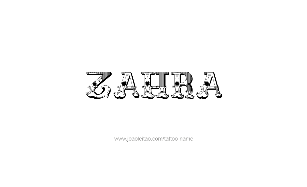 Tattoo Design  Name Zahra  