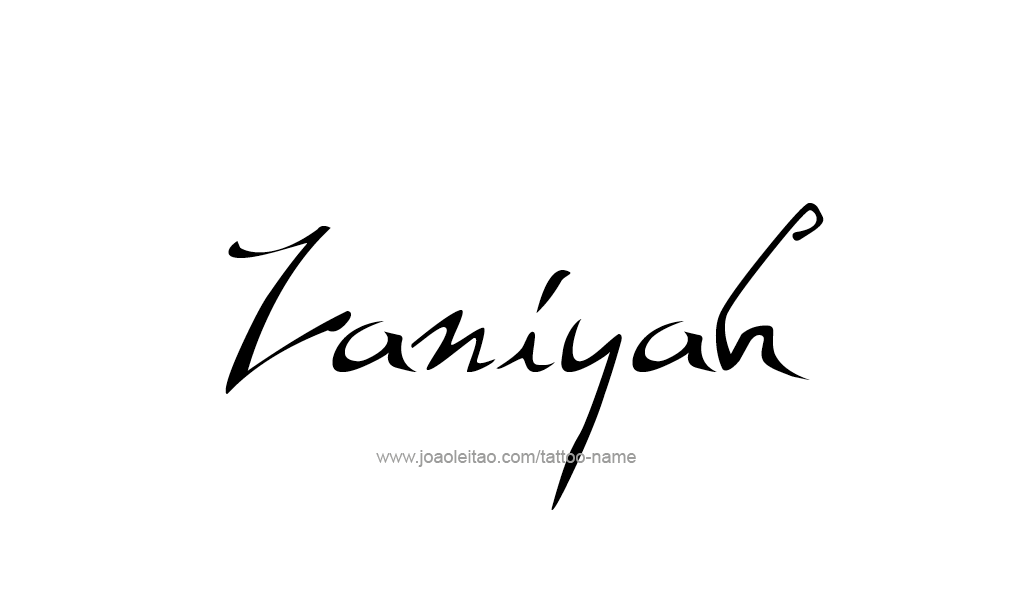 Tattoo Design  Name Zaniyah  