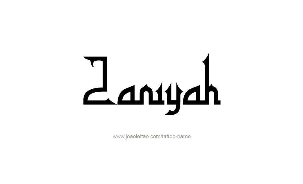 Tattoo Design  Name Zaniyah  