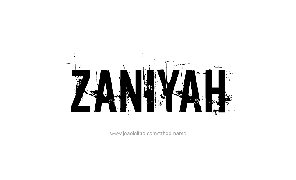 Tattoo Design  Name Zaniyah  