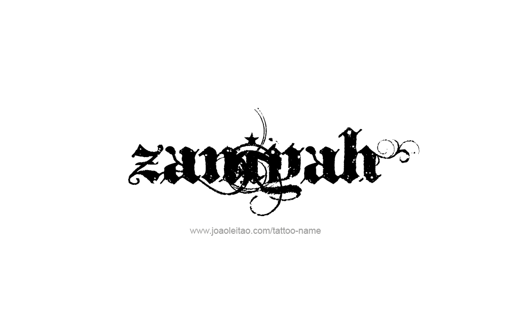 Tattoo Design  Name Zaniyah  