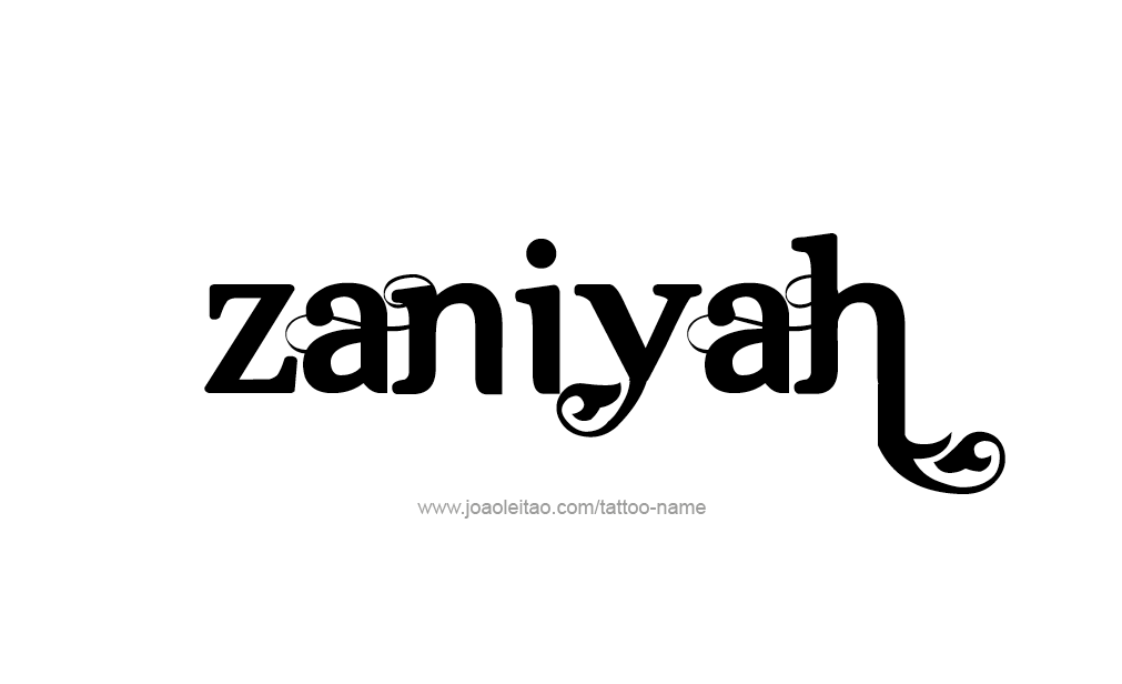 Tattoo Design  Name Zaniyah  