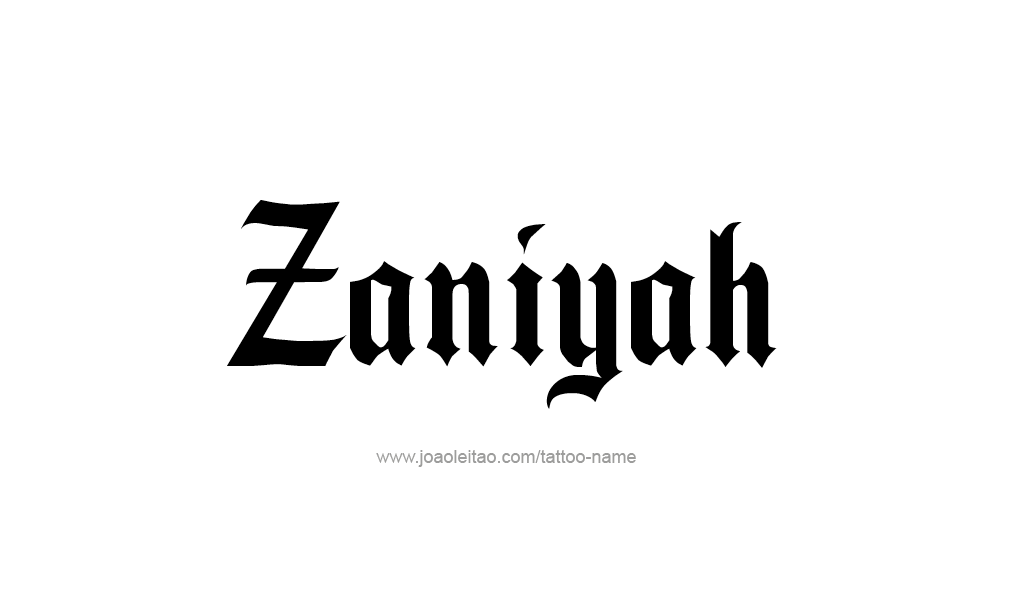 Tattoo Design  Name Zaniyah  