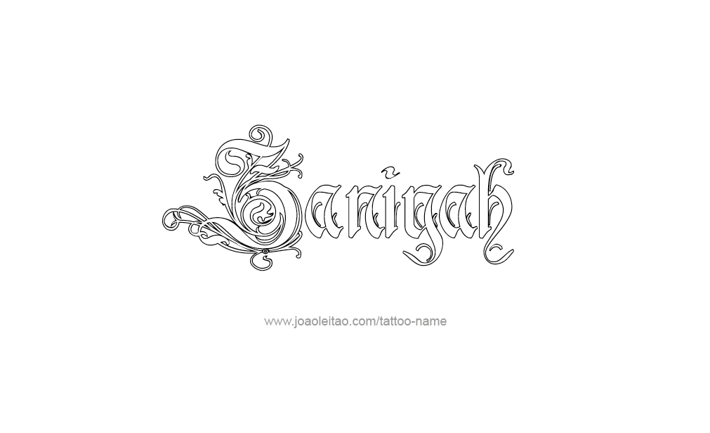 Tattoo Design  Name Zaniyah  