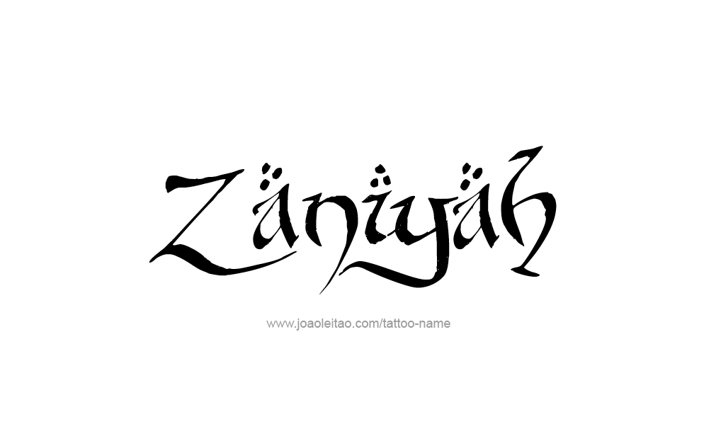 Tattoo Design  Name Zaniyah  