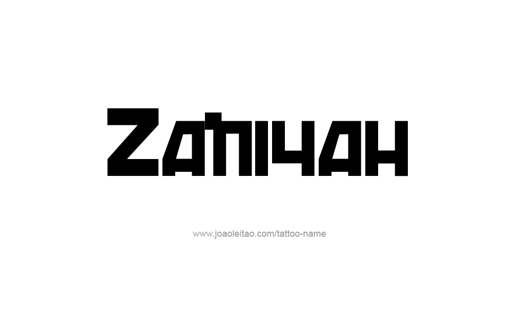 Tattoo Design  Name Zaniyah  