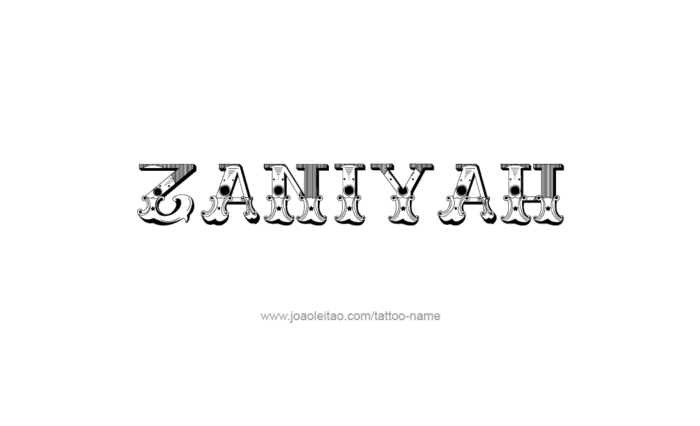 Tattoo Design  Name Zaniyah  