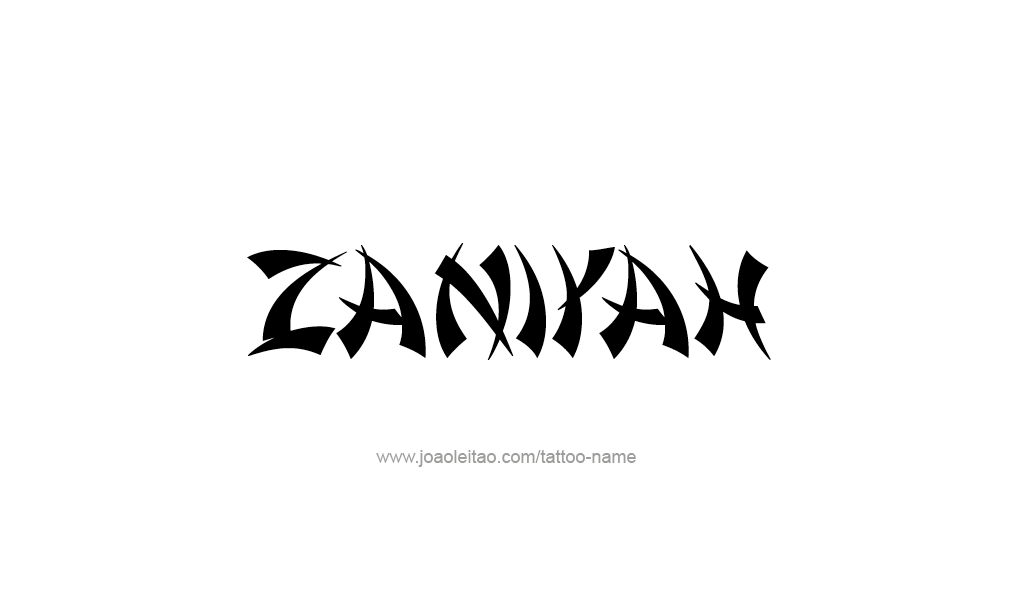 Tattoo Design  Name Zaniyah