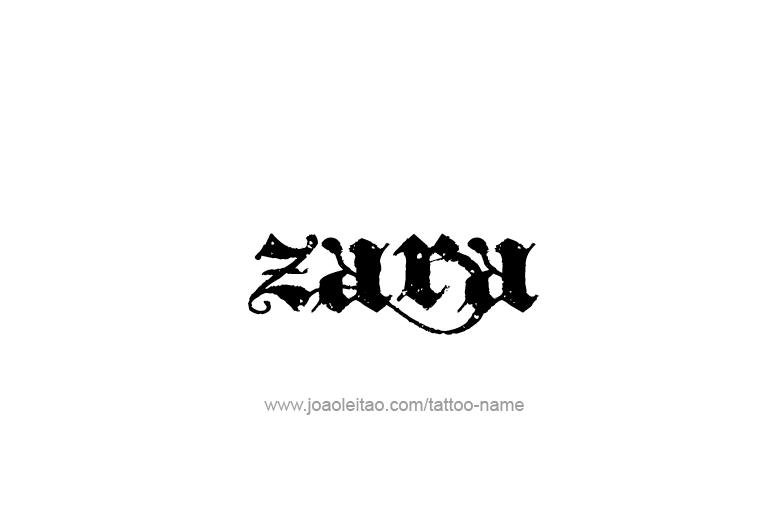 Tattoo Design  Name Zara  