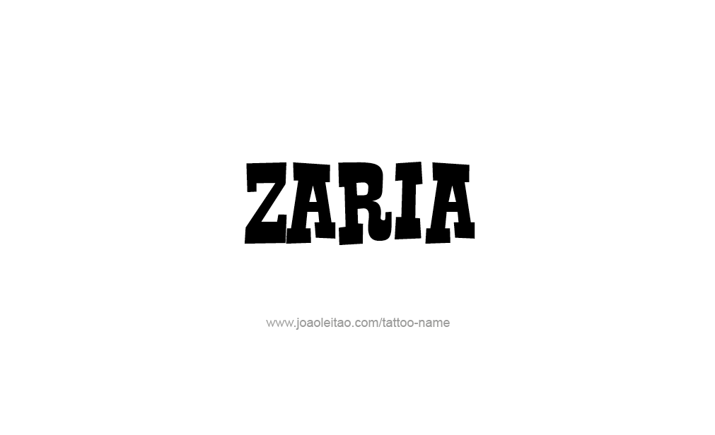 Tattoo Design  Name Zaria  